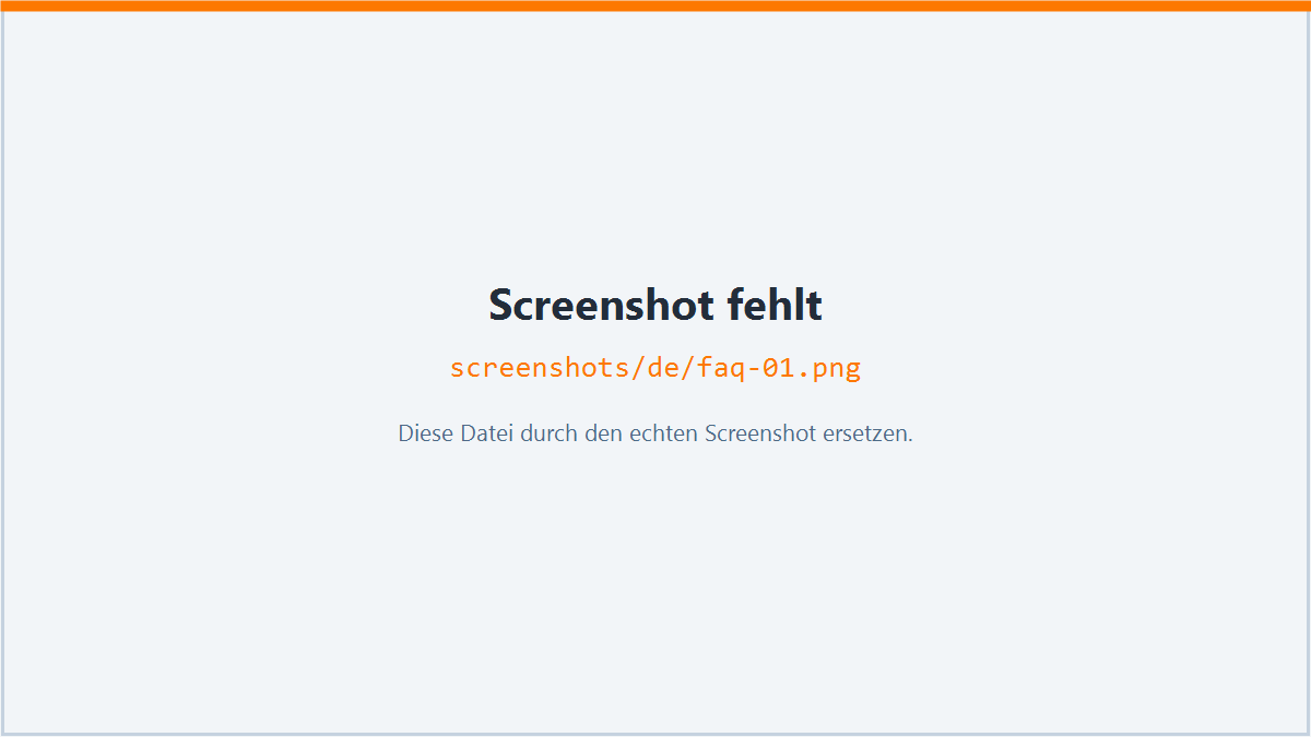 Screenshot: FAQ